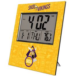Keyscaper - Minnesota Vikings 2024 Illustrated Limited Edition Digital Desk/Wall Clock - Gray