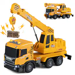 Costway - Licensed Scania Truck Toy with Sounds and Lights, Telescopic Arm, Hook - Crane