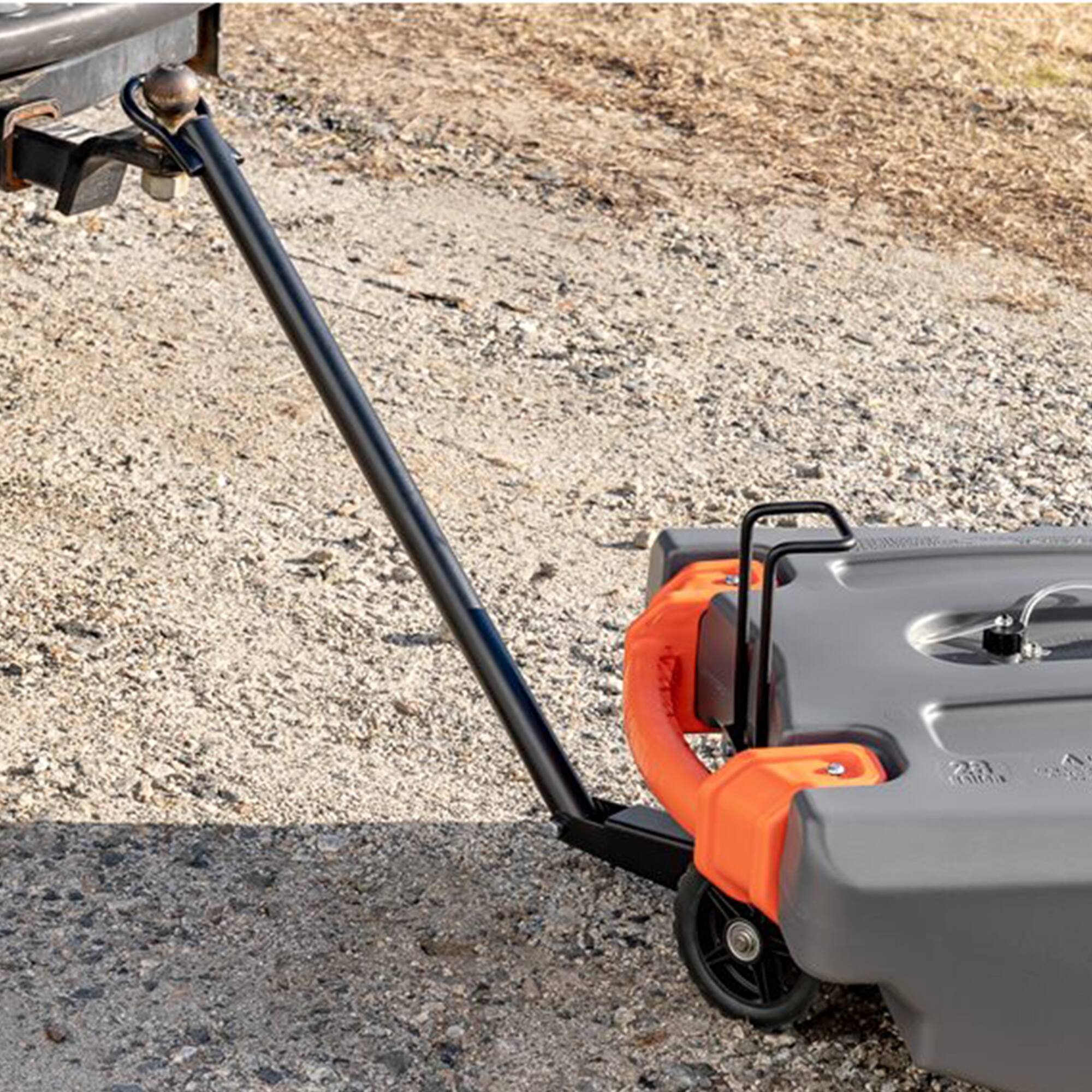 Alt View 4. Camco - Camco Steerable Wheel Kit for 28 & 36 Gallon Rhino Tote Tank with Tow Bar Handle - Black.