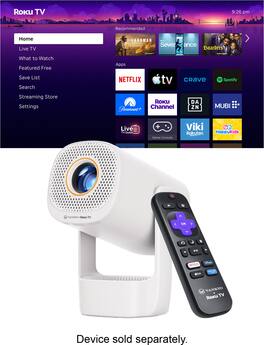 Vankyo - Leisure 3R Air Smart Projector with Built-in Roku TV - White