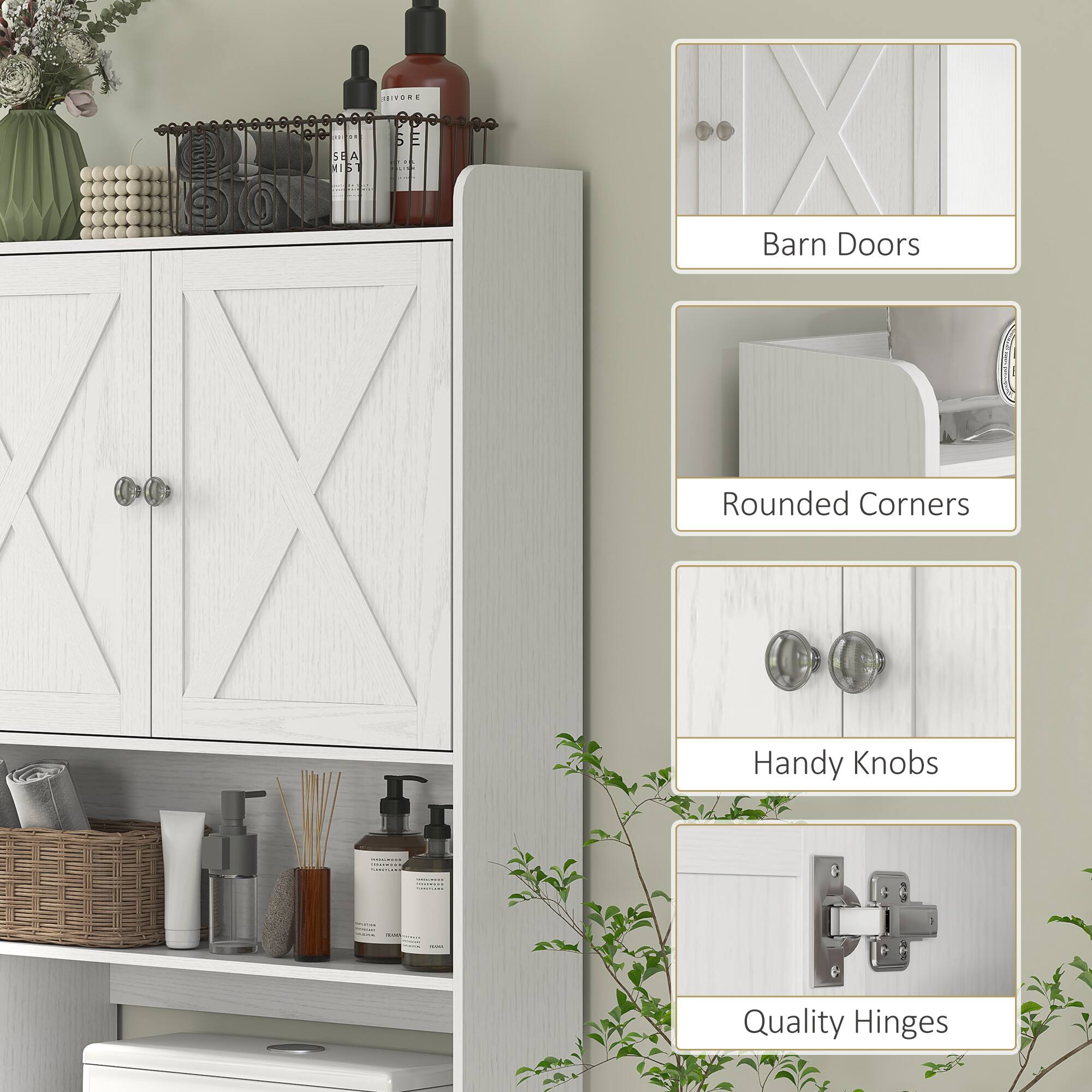 Barn Doors, Rounded Corners, Handy Knobs, Quality Hinges