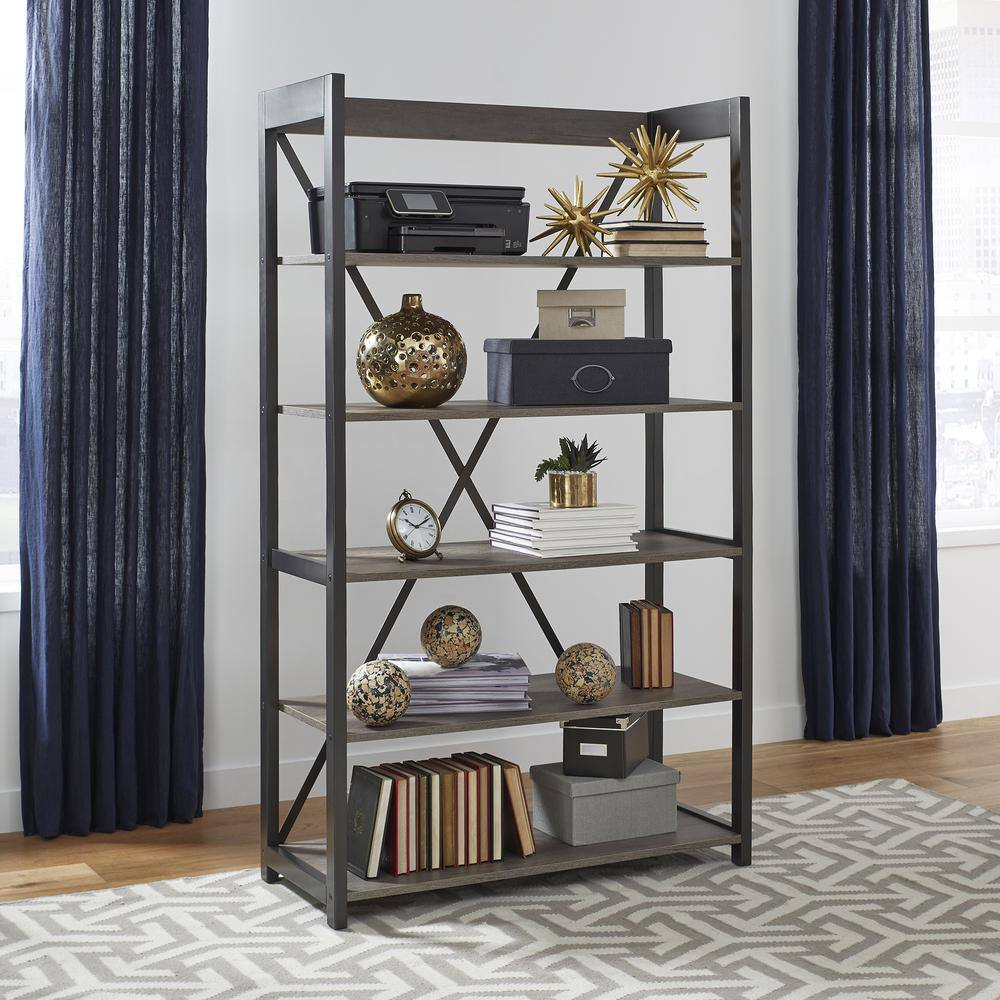 Alt View 3. Liberty Furniture Industries - Tanners Creek Bookcase in Graystone - Gray.