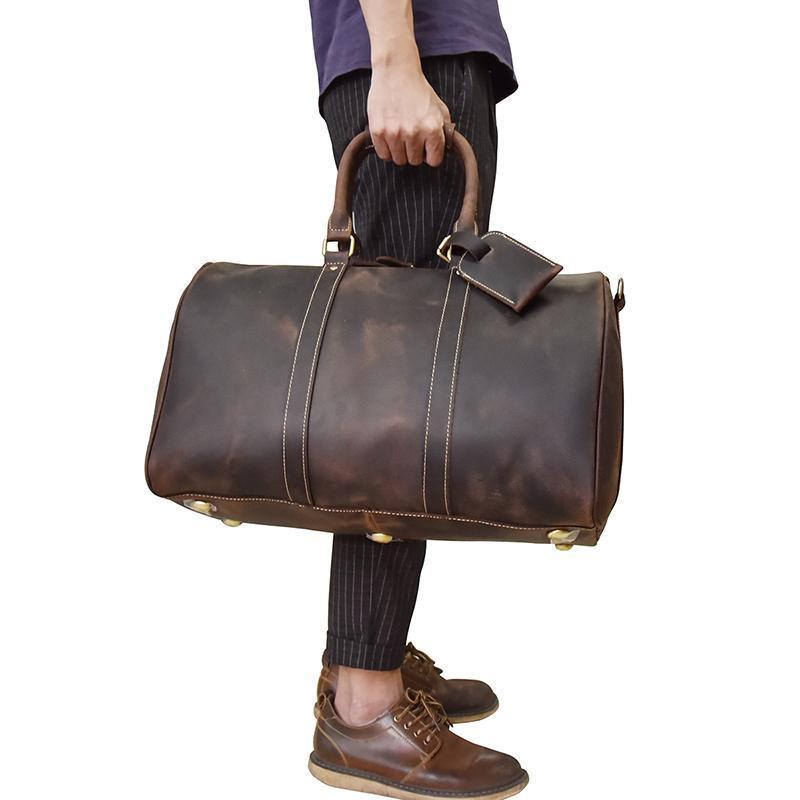 Alt View 2. Steel Horse Leather - The Bjarke Weekender | Handcrafted Leather Duffle Bag - Dark Brown.