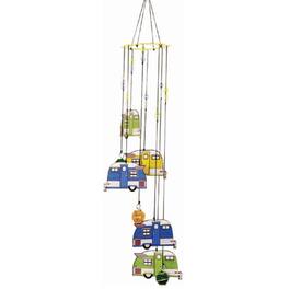 Spoontiques - Happy Campers Metal Wind Chime Outdoor Garden Décor Backyard and Patio Decoration 17 inch