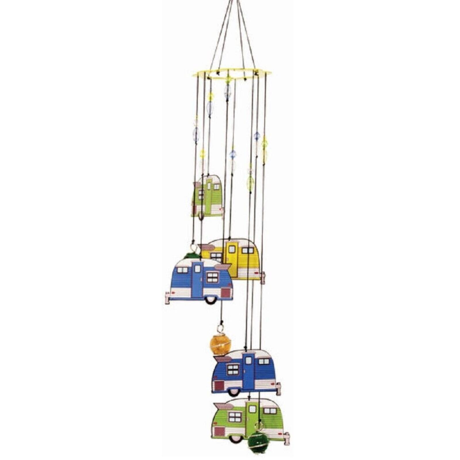 Front. Spoontiques - Spoontiques Happy Campers Metal Wind Chime Outdoor Garden Décor Backyard and Patio Decoration 17 inch.