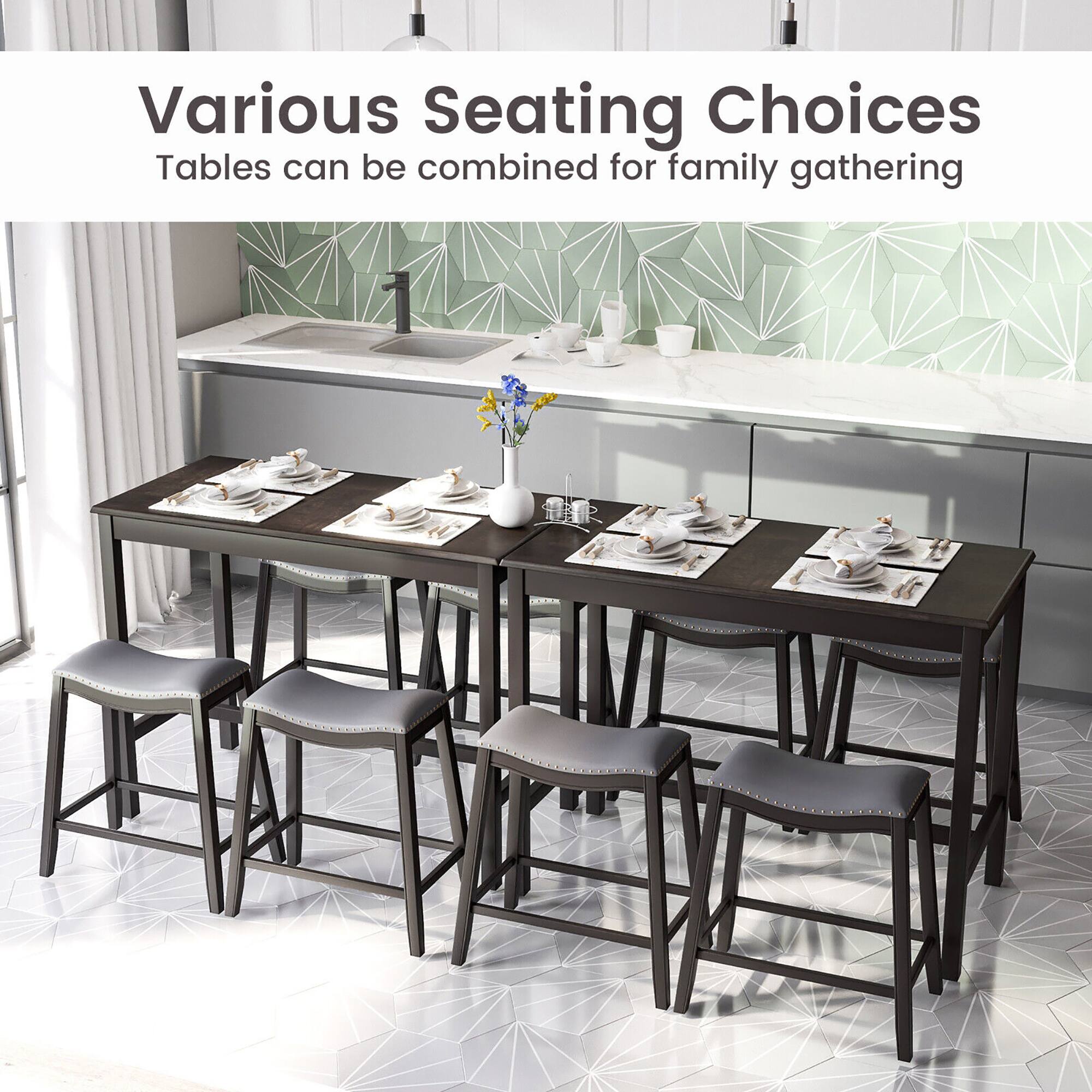 Various Seating Choices  
Tables can be combined for family gathering
