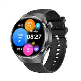 SKRAN - Round Screen Sports Smartwatch with Bluetooth Calling - Waterproof, Sports Smartwatch with Voice Assistant - Black - (2026)