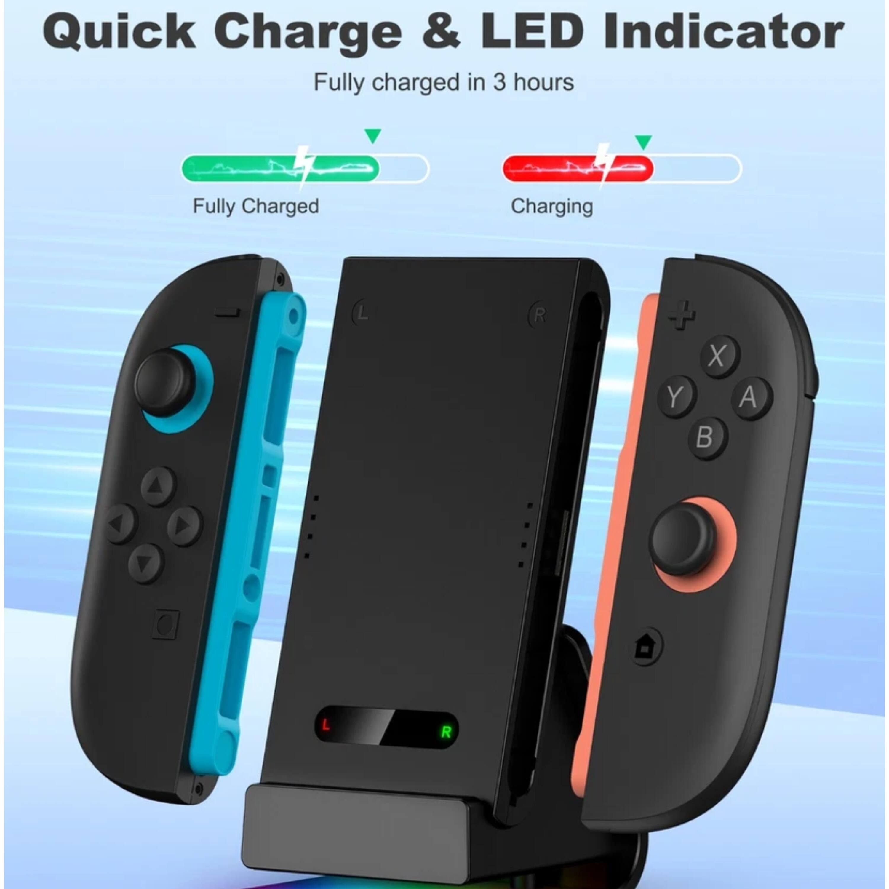 Quick Charge & LED Indicator  
Fully charged in 3 hours  

Fully Charged  
Charging  

R + X Y A  
L R