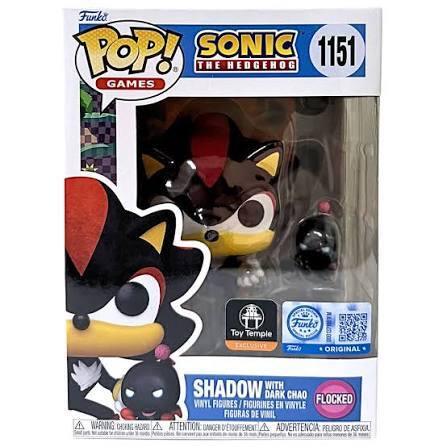 Funko Pop! Sonic the Hedgehog Shadow with Dark Chao #1151 Flocked Exclusive Vinyl Figure