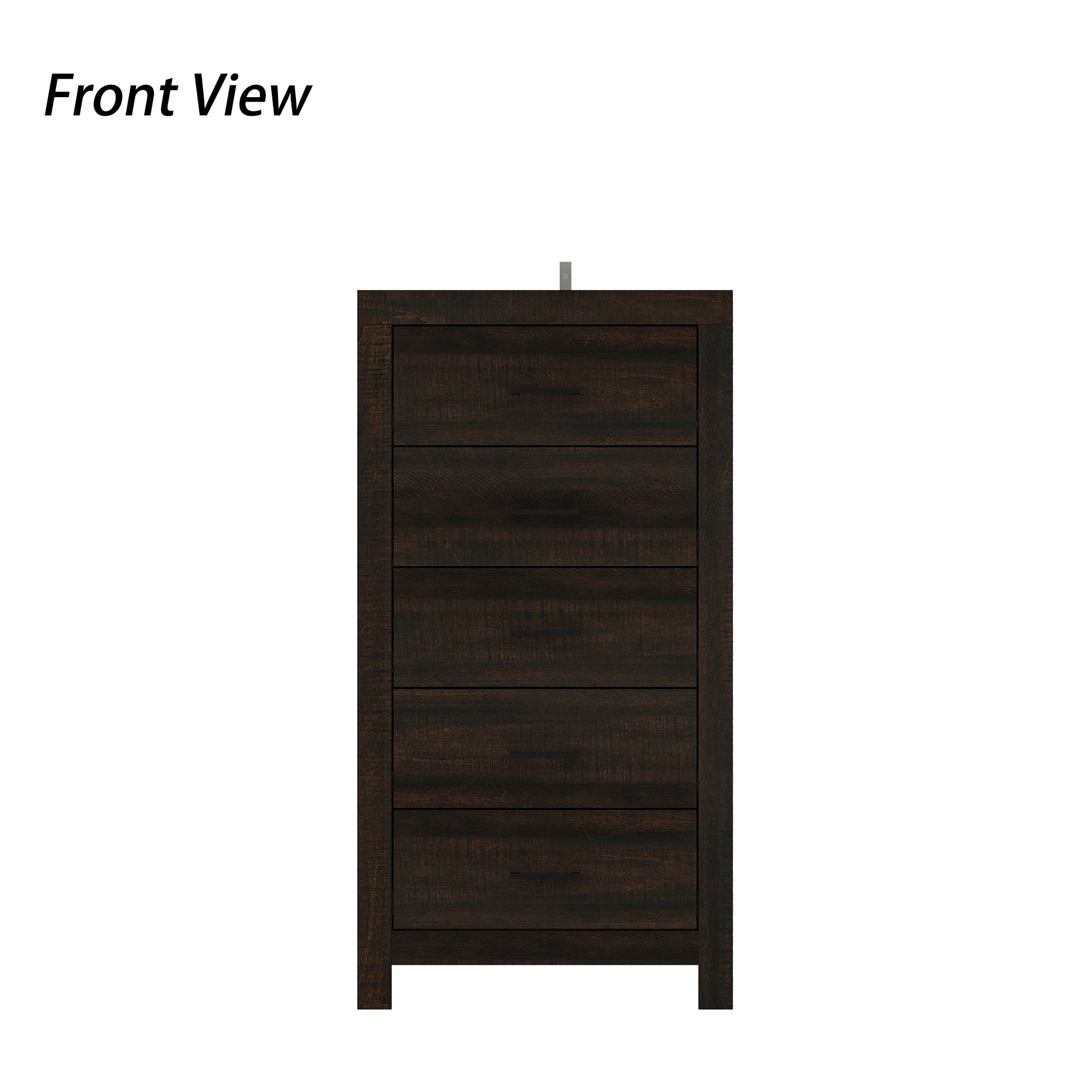 FUFU & GAGA - FUFU&GAGA 5 - Drawer Vertical Dresser with Anti - Tip Feature – Rustic Wood Organizer for Closet & Bedroom - Brown