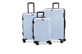 Nonstop - New York Elite Lightweight Expandable 3 Piece spinner Luggage Set +3 packing cubes ,(19.4/23.4/28) - Sky Blue