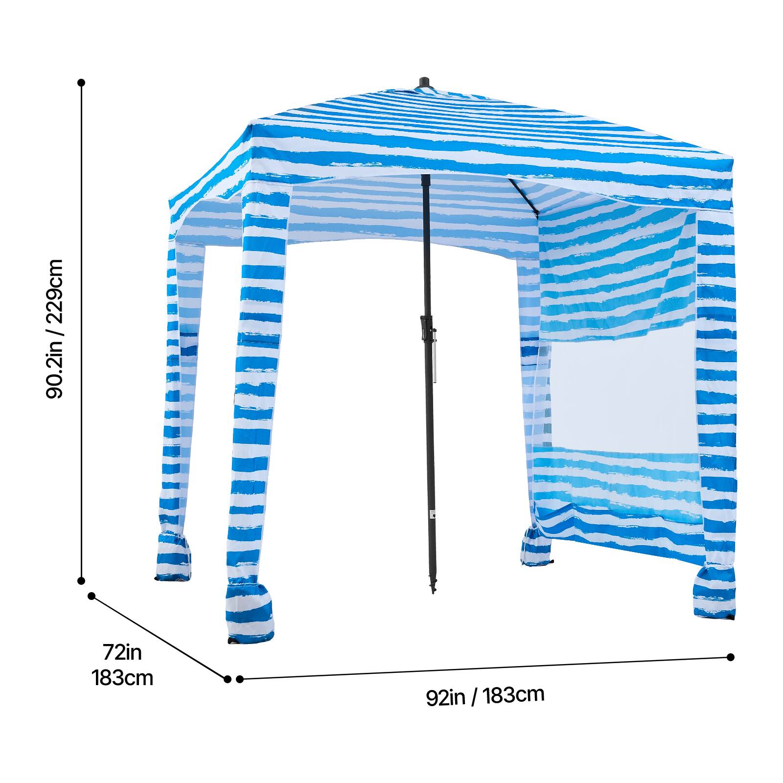 90.2in / 229cm  
72in / 183cm  
92in / 183cm