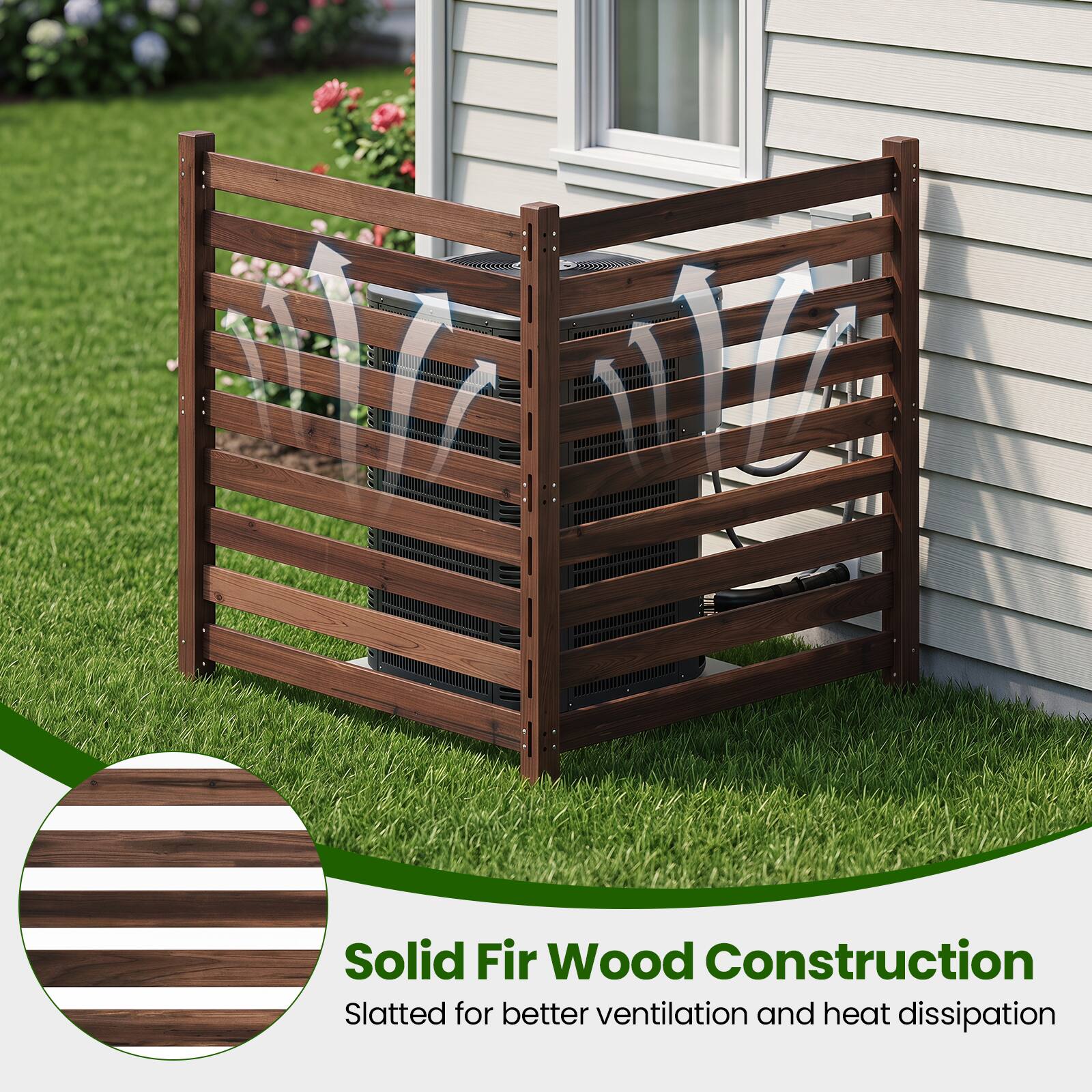 Solid Fir Wood Construction Slatted for better ventilation and heat dissipation