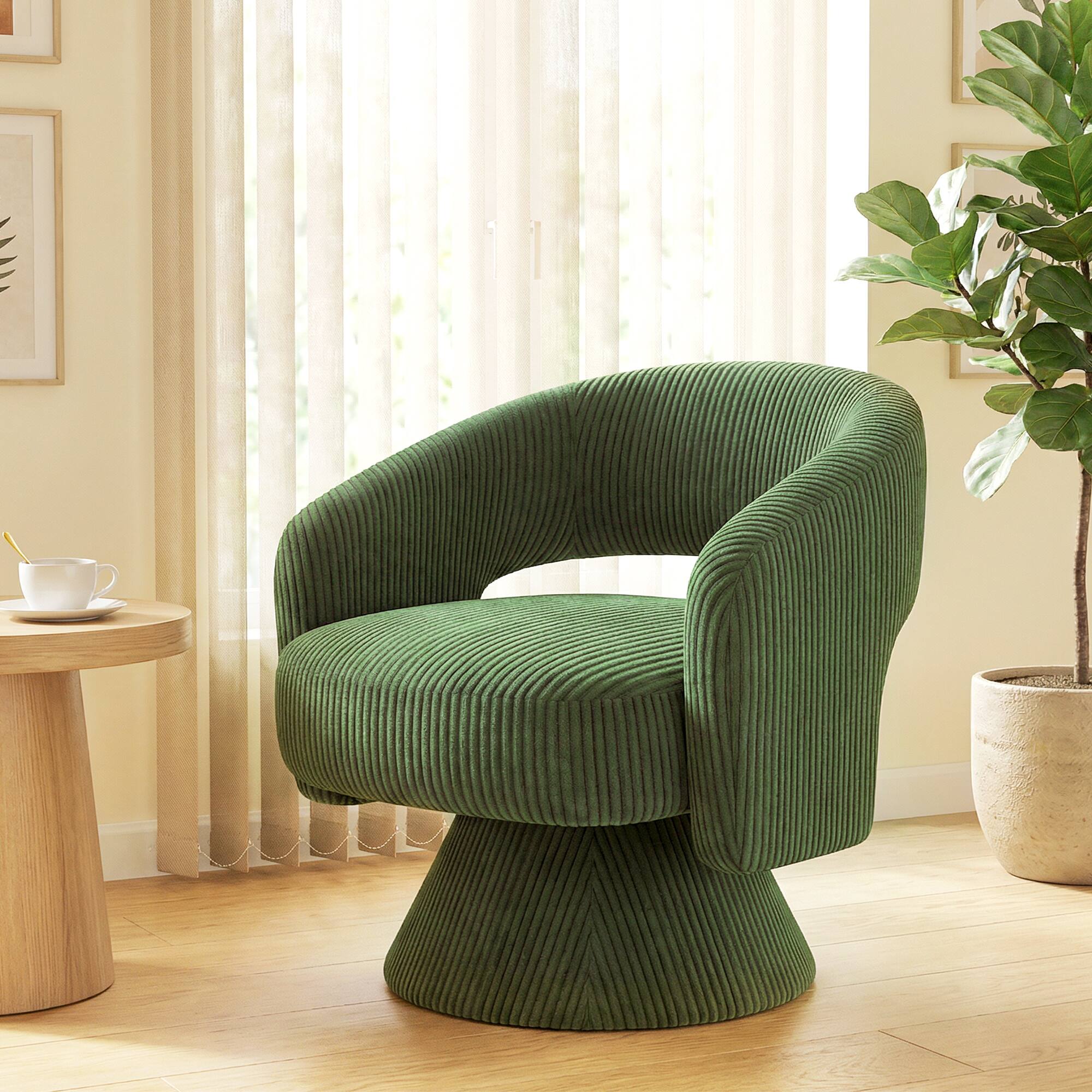 Alt View 1. Homcom - Barrel Accent Chair - Green.