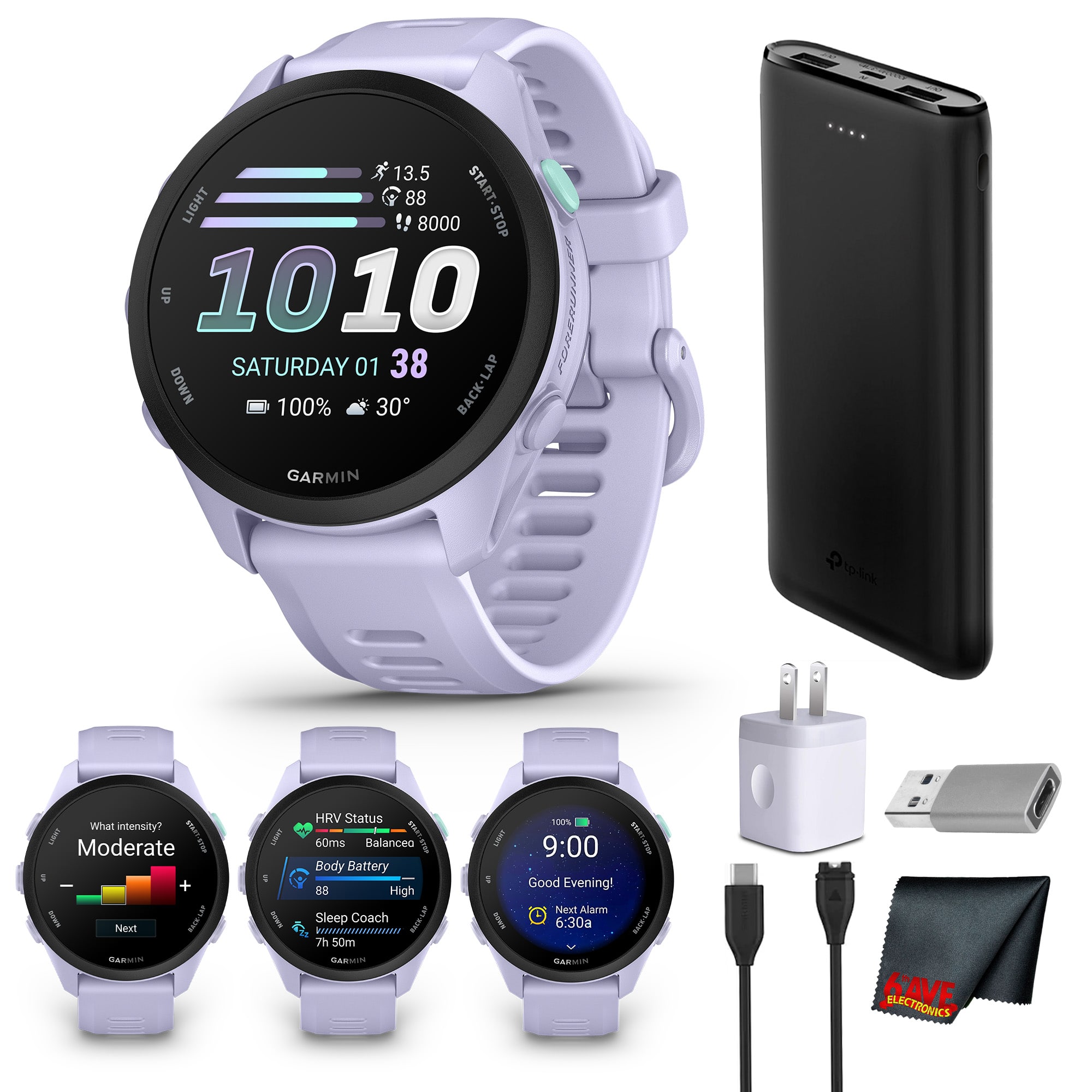 Garmin - Forerunner 70 GPS Running Smartwatch (Cool Lavender) Bundle - Cool Lavender - (2025)