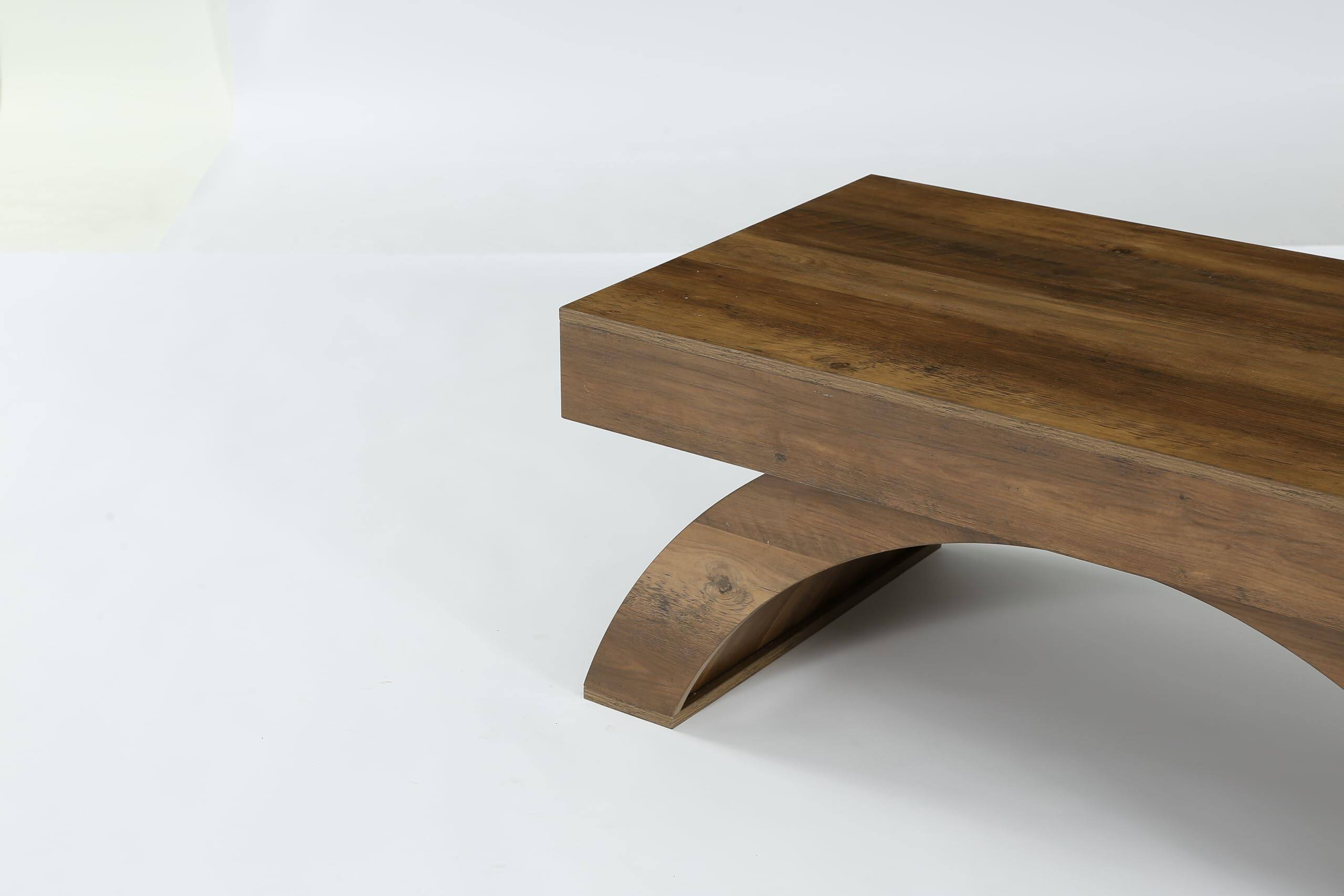 Alt View 10. Tribesigns - LITTLE TREE Modern Coffee Table, 47” Living Room Table, Rectangle Coffee Table with Artistic Arched Base, Wood Center Ta - Rustic Brown.