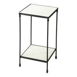 Starlight Canyon Home - Square Marble Top Side Table with Shelf - Multi-Color