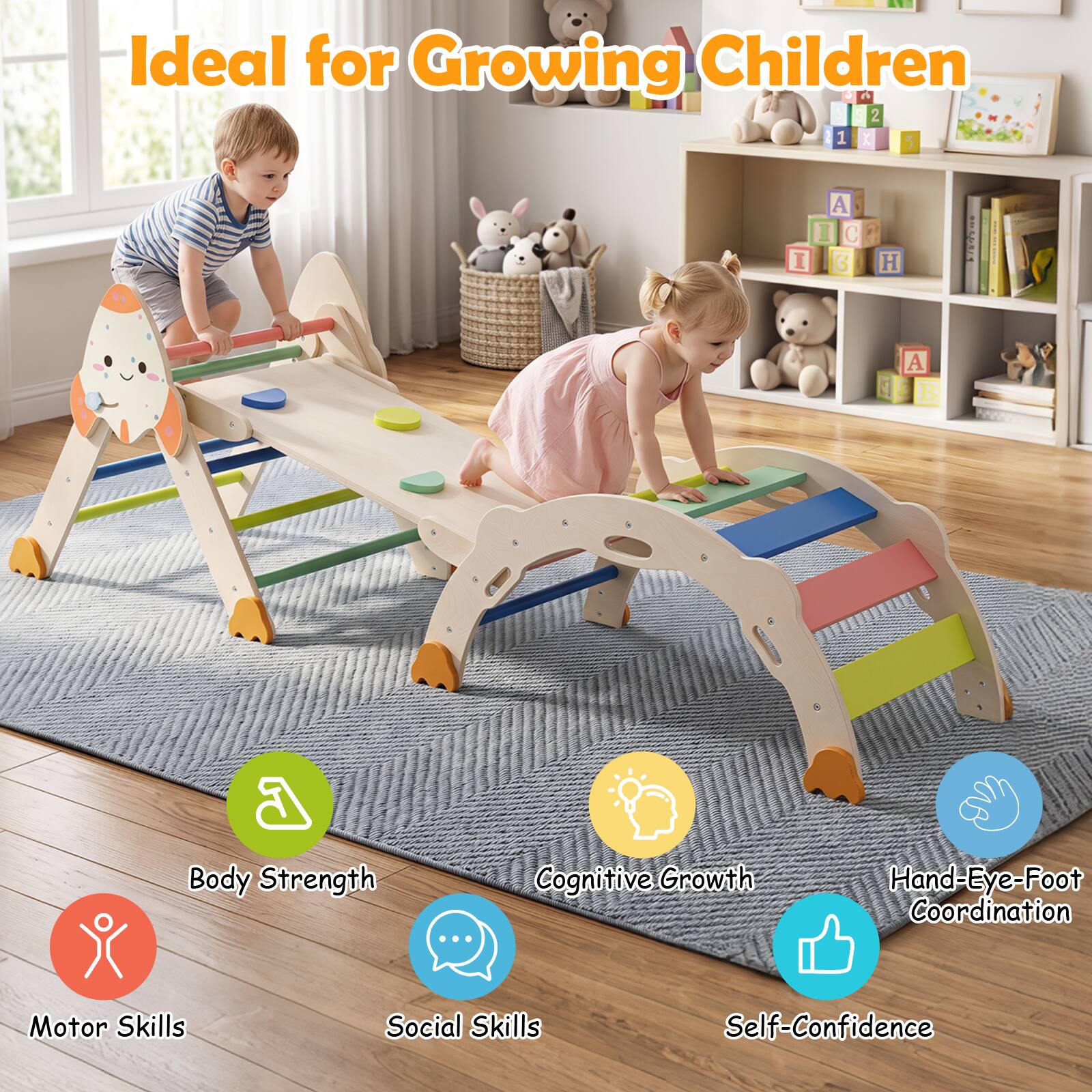 Ideal for Growing Children

- Body Strength
- Cognitive Growth
- Hand-Eye-Foot Coordination
- Motor Skills
- Social Skills
- Self-Confidence