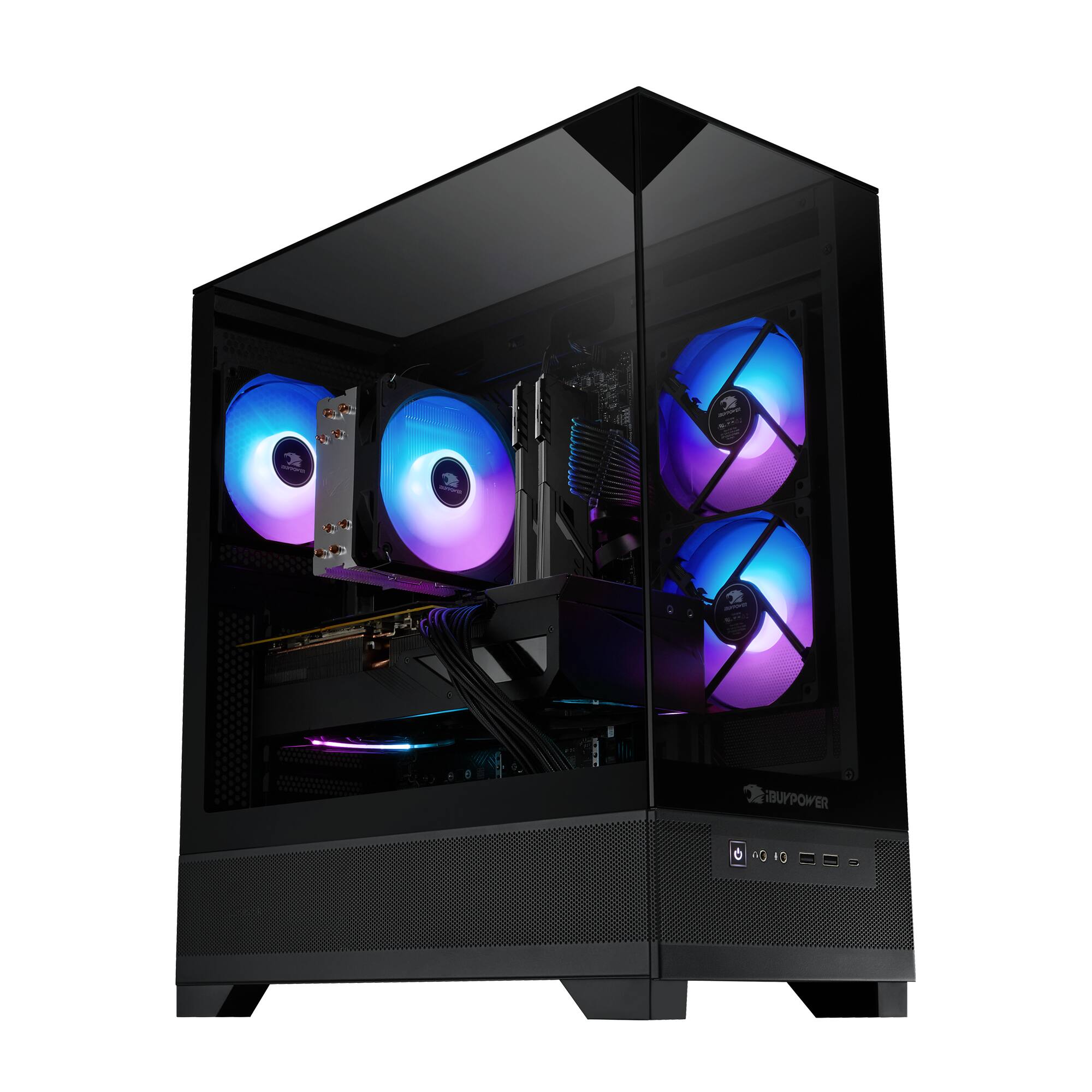 Angle. iBUYPOWER - Element SE Gaming Desktop PC - AMD Ryzen 7 5700, NVIDIA RTX 5050 8GB, 16GB DDR4 Non-RGB RAM, 1TB NVMe SSD_ESA7N5502 - Black.