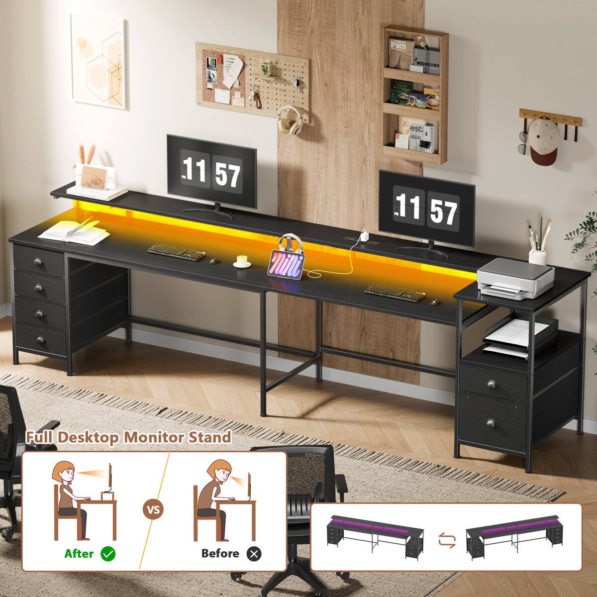 PartHENSTRY Rest 11 57 Milli 11 57 Full Desktop Monitor Stand vs After Before