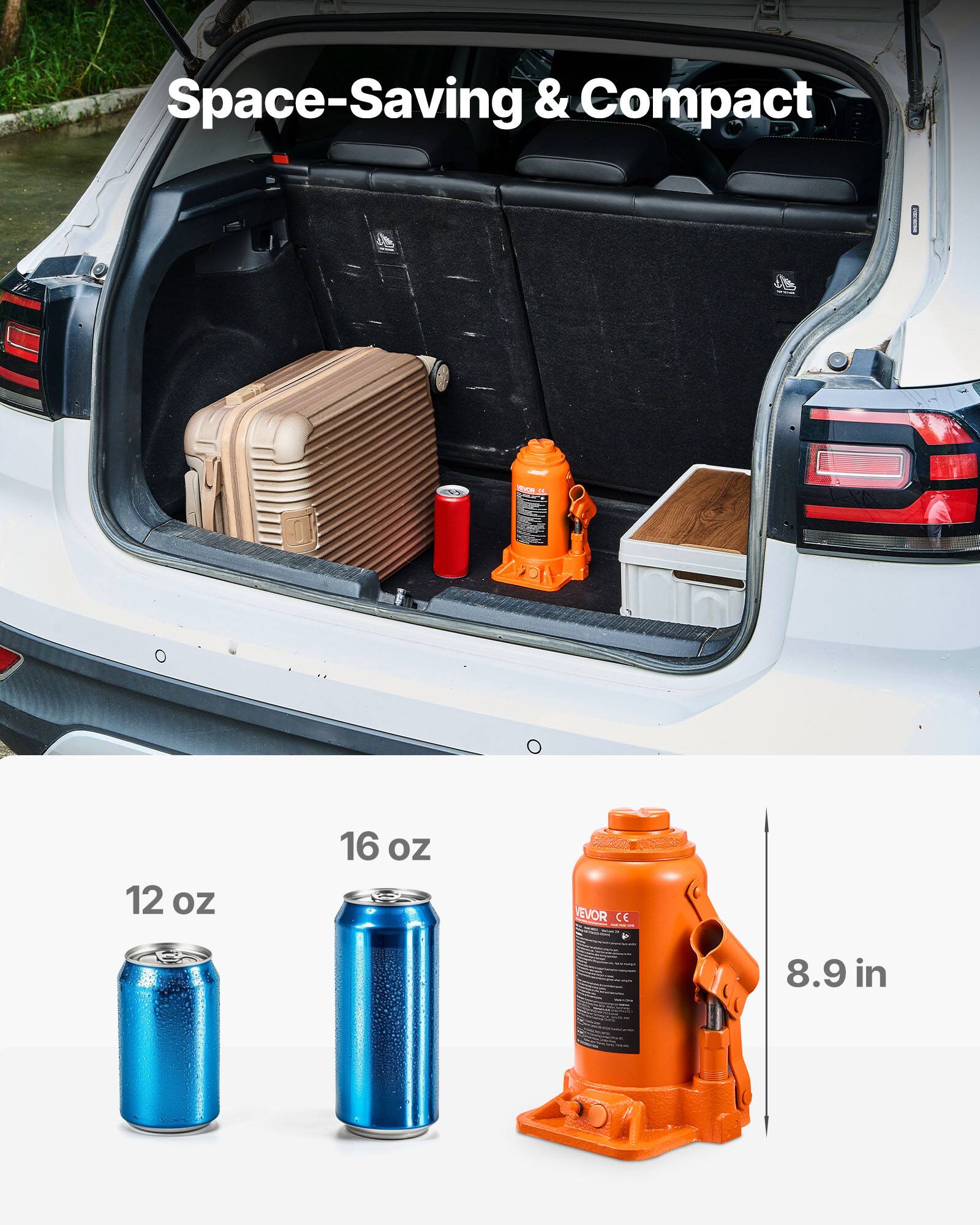 Space-Saving & Compact

12 oz 16 oz

8.9 in
