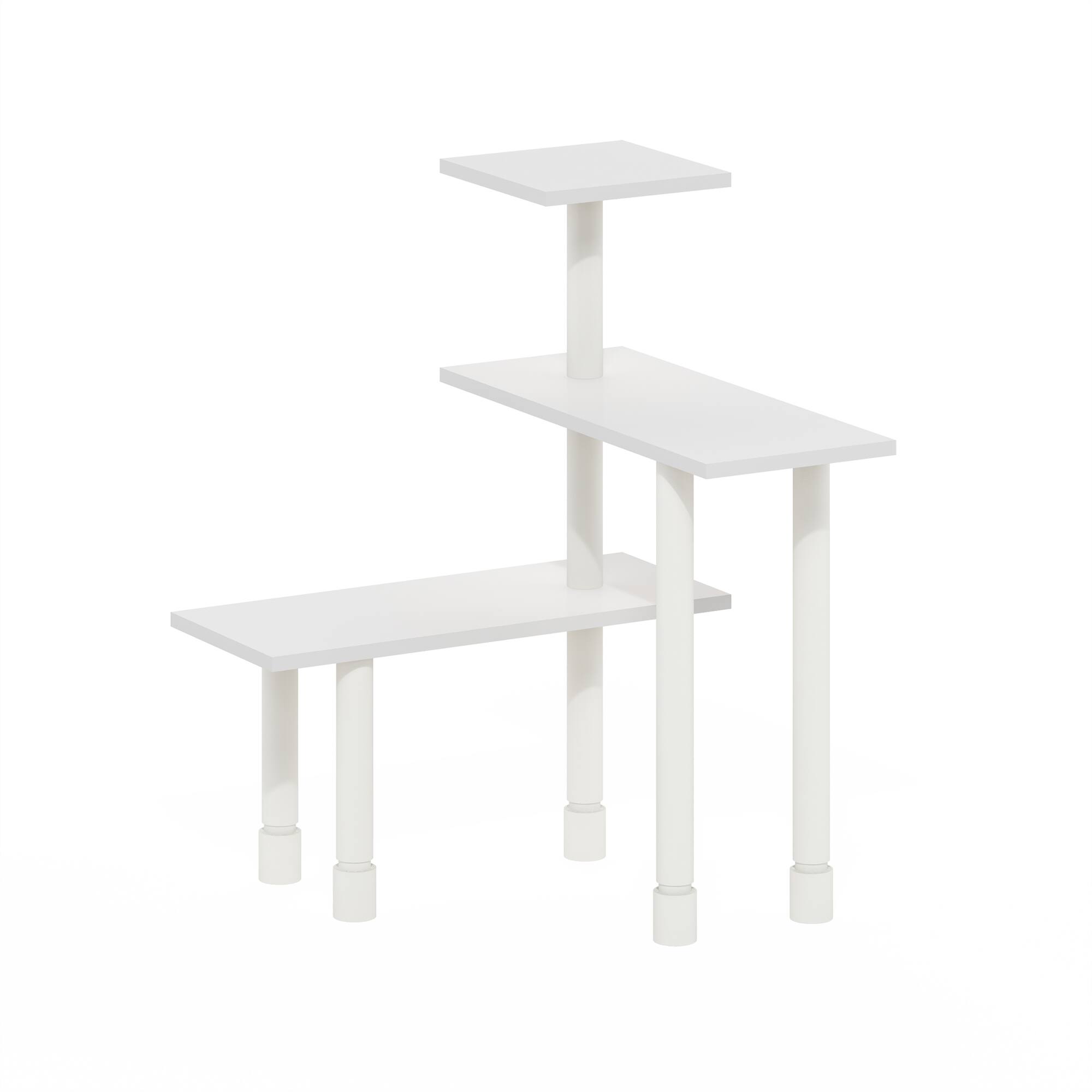 Front. Furinno - Turn-N-Tube 3-Tier Multipurpose Corner Countertop Organizer Shelf - White/White.