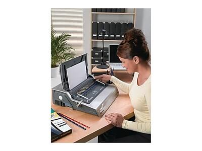 Alt View 5. Fellowes - Galaxy-E Comb Binding Machine, 500 Sheet Capacity - Metallic Silver/Black.