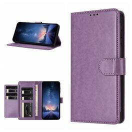 Dteck - Wallet Folio Case for Apple iPhone 17 Pro Max, Shockproof Magnetic PU Leather Flip Card Slots Stand Case - Purple