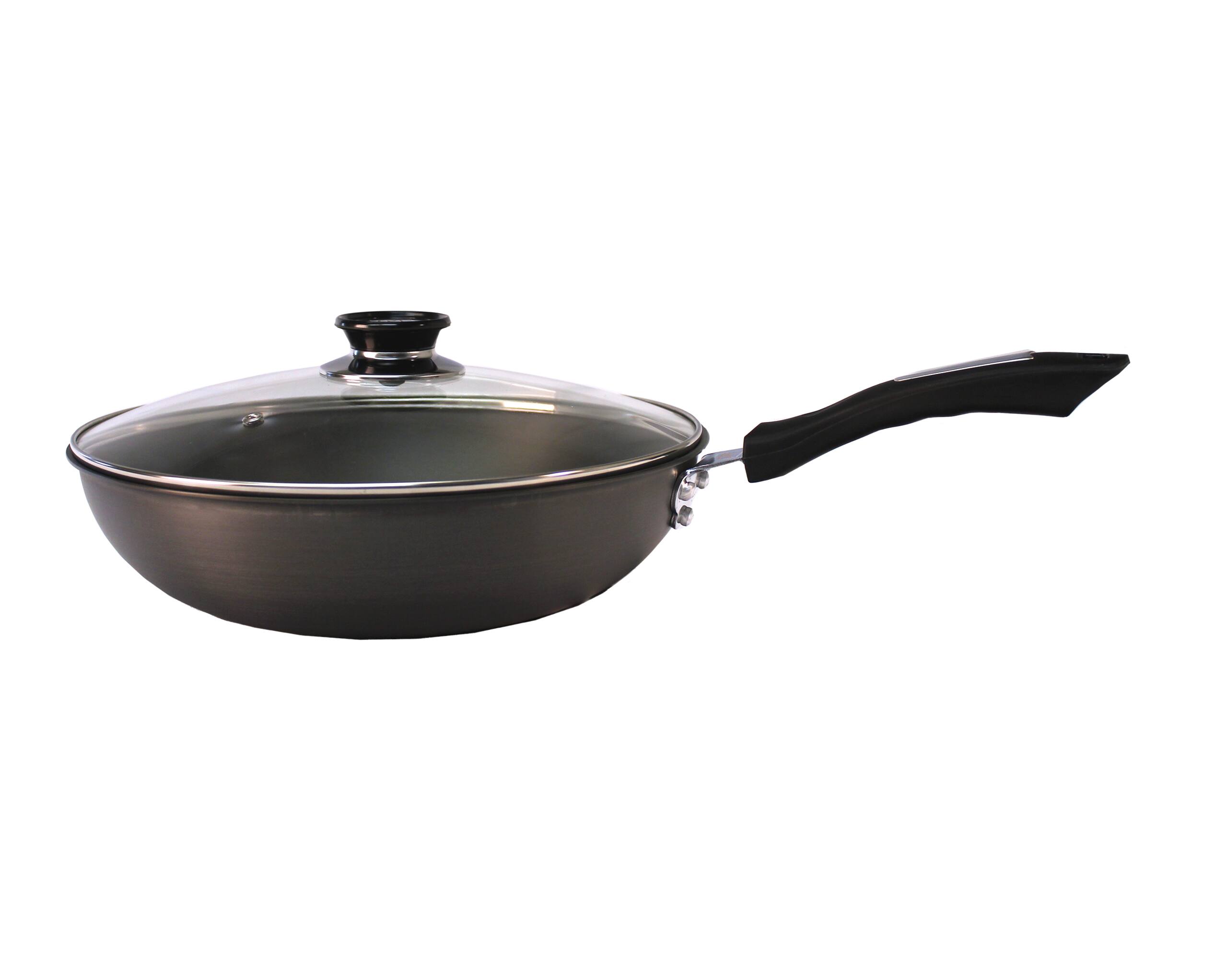 Left. SPT - 12″ Hard-Anodized Wok - Black.