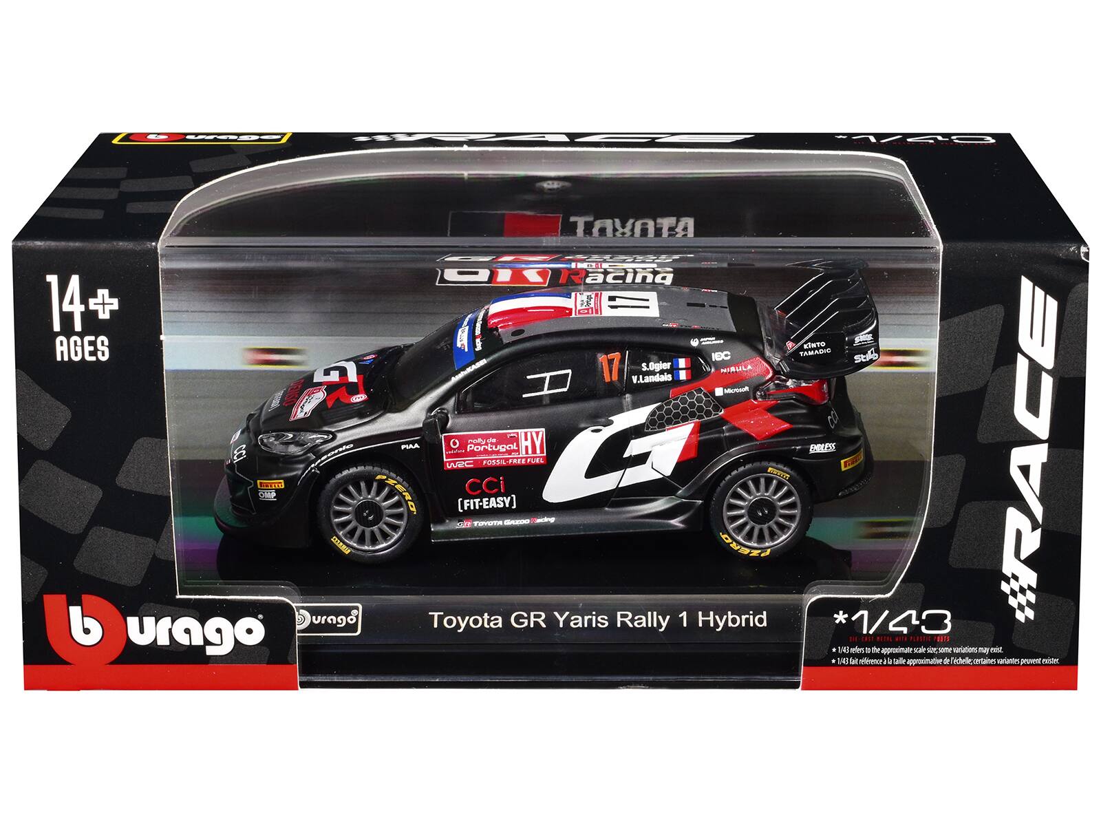 - 14+ AGES
- ENEO
- E CUP C
- urago
- 1/49 AA
- 3R Racing
- 1 d KIMTO
- IBC TAMADIC
- stlo
- 17
- S.Ogier
- V.Landais
- PMAA
- o Portugol
- HY
- DUES
- RACE
- OL
- FUEL
- UUEL
- nTEN
- CCi (FIT-EASY)
- TOTUTS
- no SA
- XSRO
- Toyota GR Yaris Rally 1 Hybrid
- *1/43
- and
- U RITdL
- a1le
- Ed
- aT
- A8
- eeie
- the approximate wale
- o manations
- nit
- 14 fat eference
- a 2 laille approximative de rchellic certaines variantes peuvet
- FaIOH
