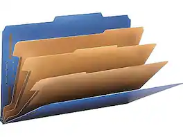 Smead - 50% Recycled Pressboard Classification Folders, Legal Size, 3 Dividers, 10/Box - Dark Blue