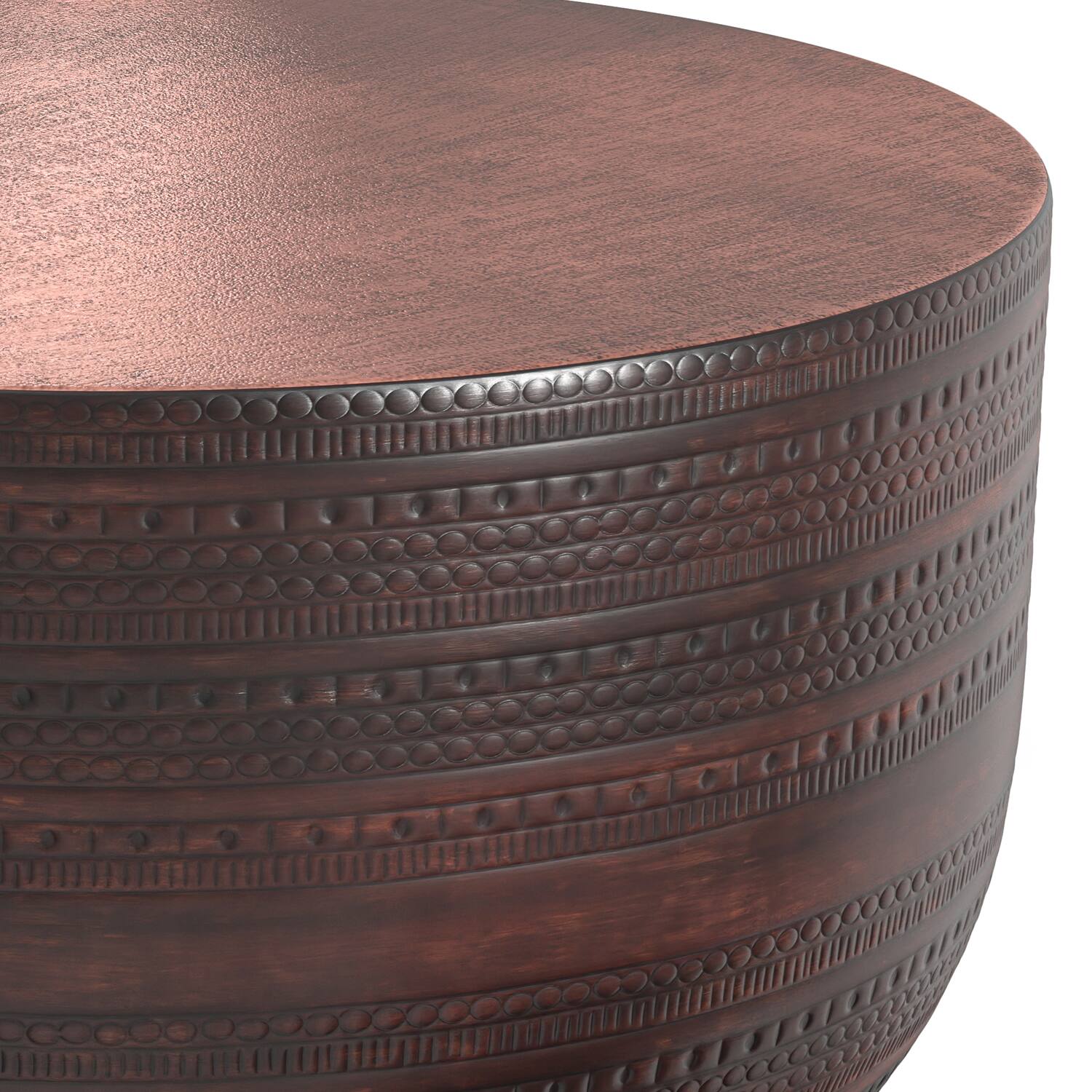 Alt View 1. Simpli Home - Johnsen 29.5 inch Wide Boho Metal Coffee Table in Oil Rubbed Bronze Iron, Assembled - Bronze.