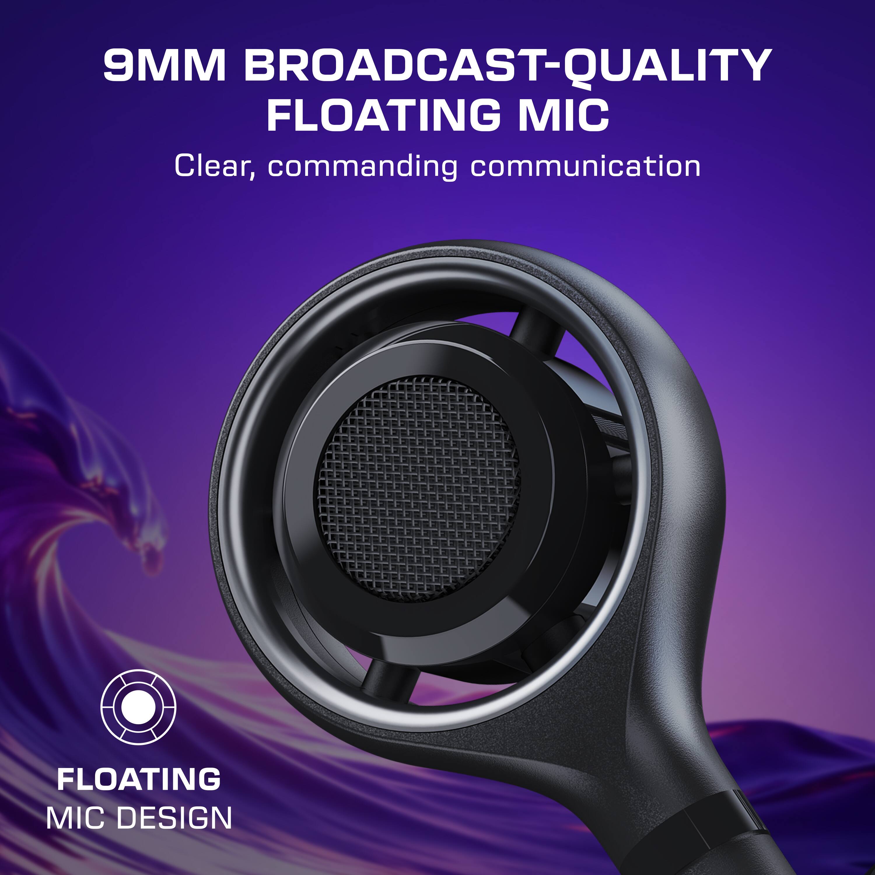 9MM BROADCAST-QUALITY FLOATING MIC  
Clear, commanding communication  

FLOATING MIC DESIGN