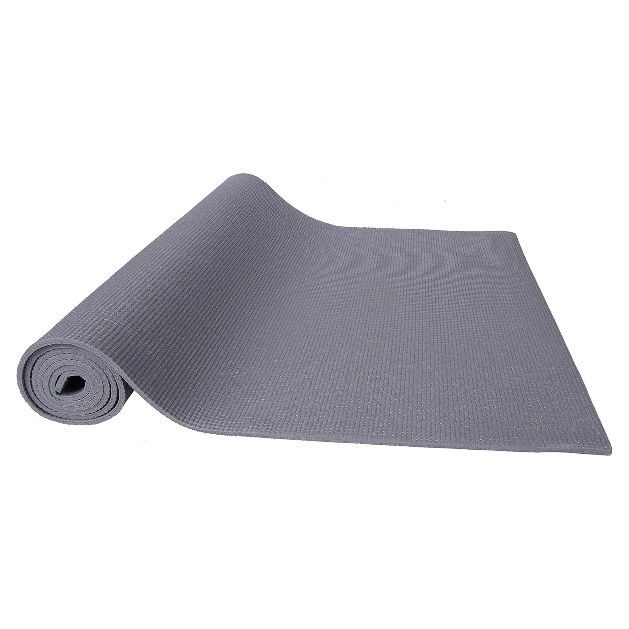 Alt View 8. Fitvids - Fitvids 1/4” High Density Thick Non Slip Workout Yoga Mat and Carry Strap, Grey - Grey.