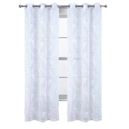 RT Designers Collection - Faye Grommet Metallic Sheer Printed Doily Curtain Panel 54" x 84" - Sage
