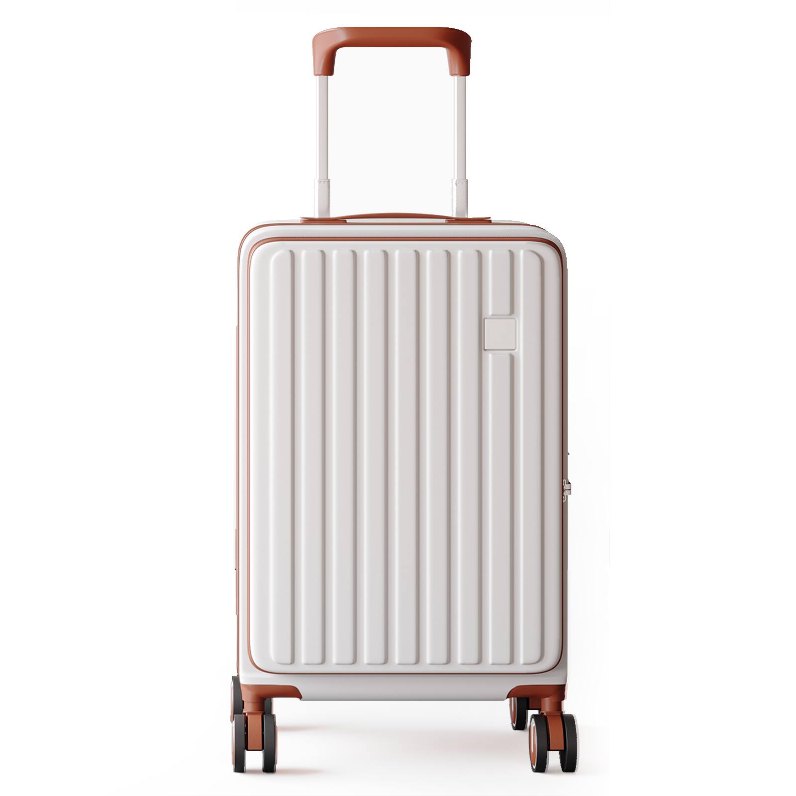 Alt View 8. Sugift - 20-Inch Carry On Luggage PC Hardside Suitcase with Spinner Wheels Aluminum Handle - White.