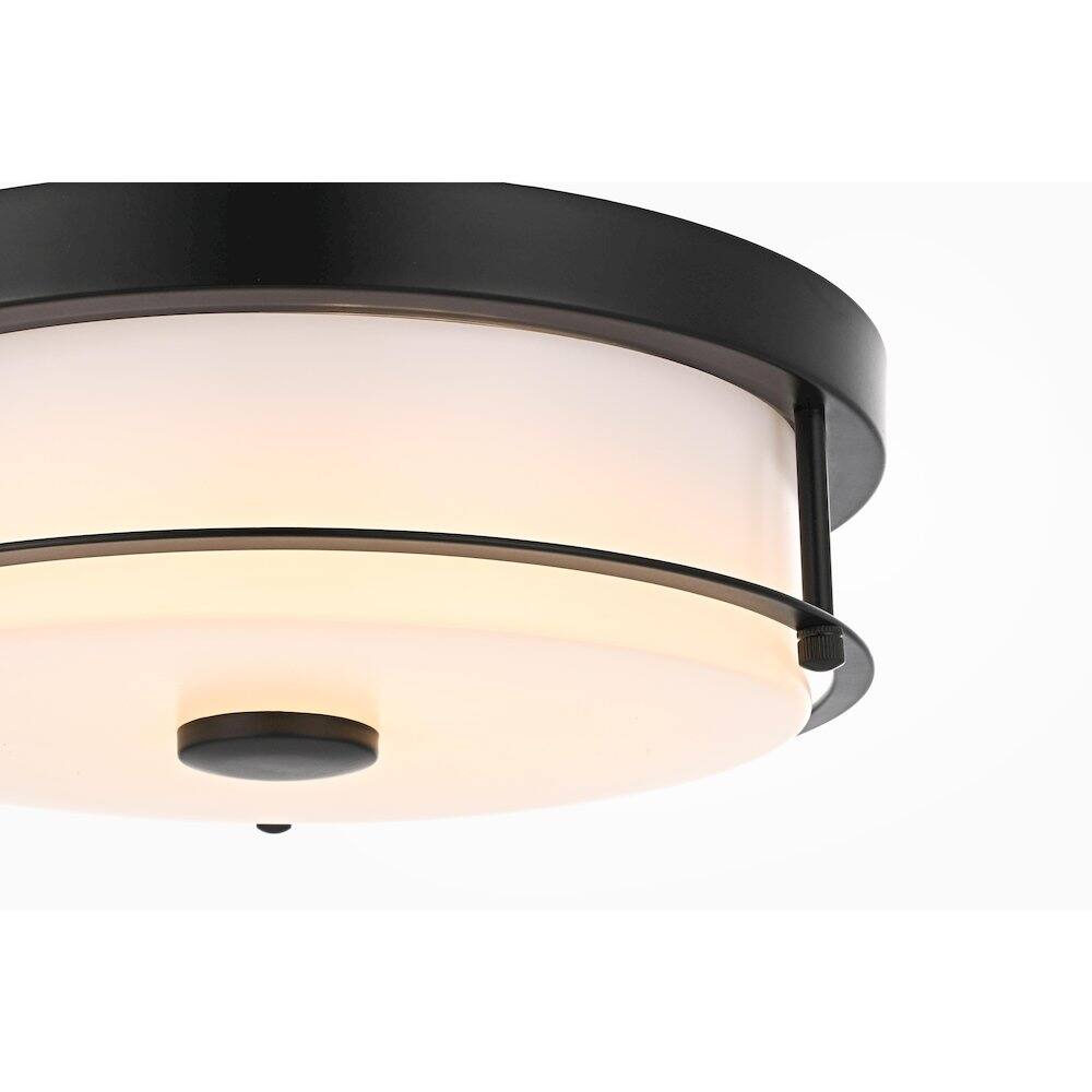 Alt View 2. Living District - Kolson 12 Inch Led Flush Mount Ceiling Light In Black - Black.