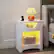 Left. Bestier - Nightstands with Charging Station, Modern LED End Table Bedside Table with Drawer for Bedroom, Living Room - Bright White - Single.