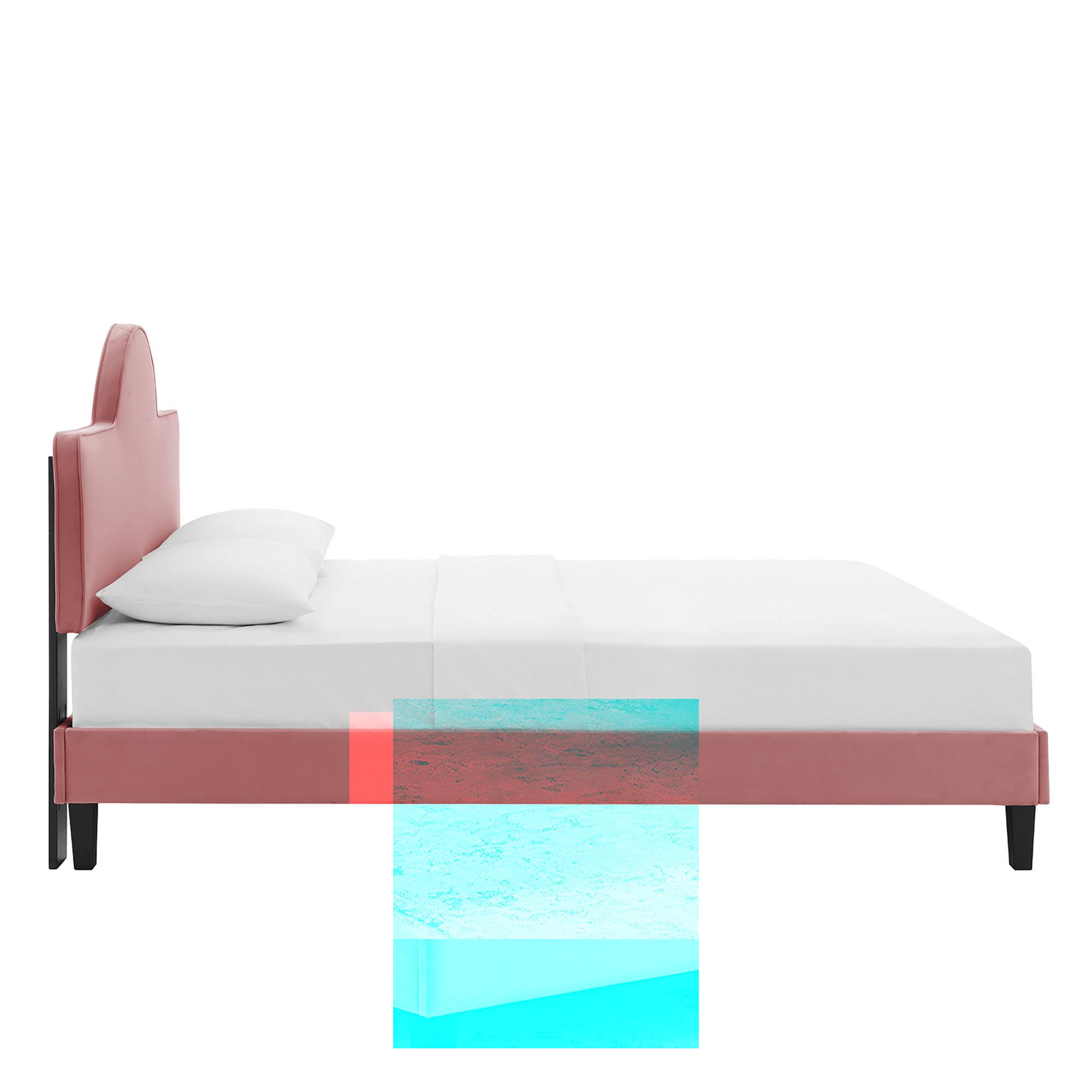 Alt View 6. Modway - Soleil Performance Velvet Twin Bed - Red.
