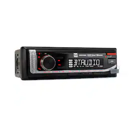 Dual - Marine Stereo Receiver | Single DIN Bluetooth AM/FM | Sunlight-Readable LCD | Weatherproof | USB 2.1A - Black