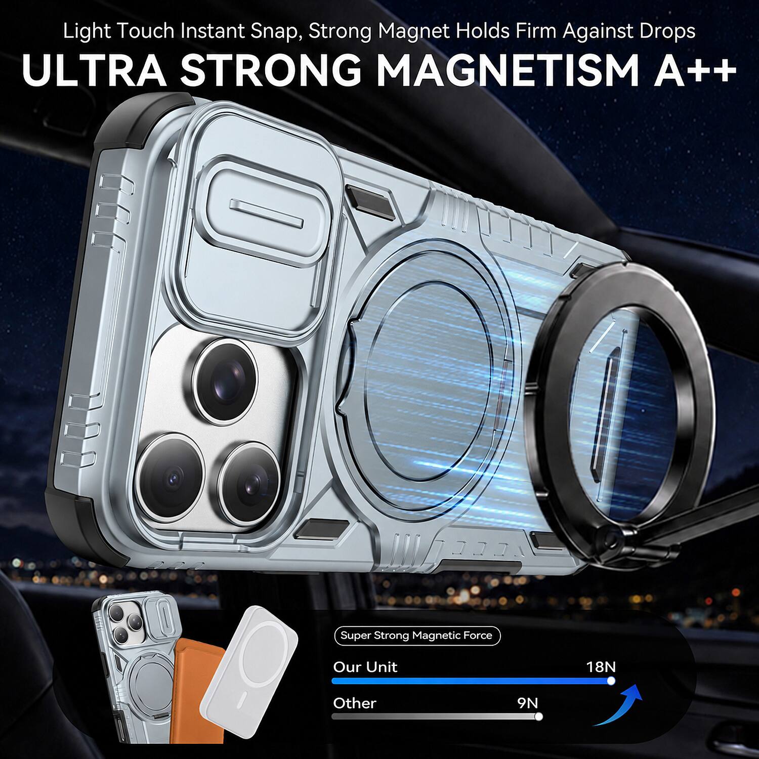 UUCOVER Magnetic Case for iPhone 17 Pro,Shockproof TPU+PC Slide Lens ...