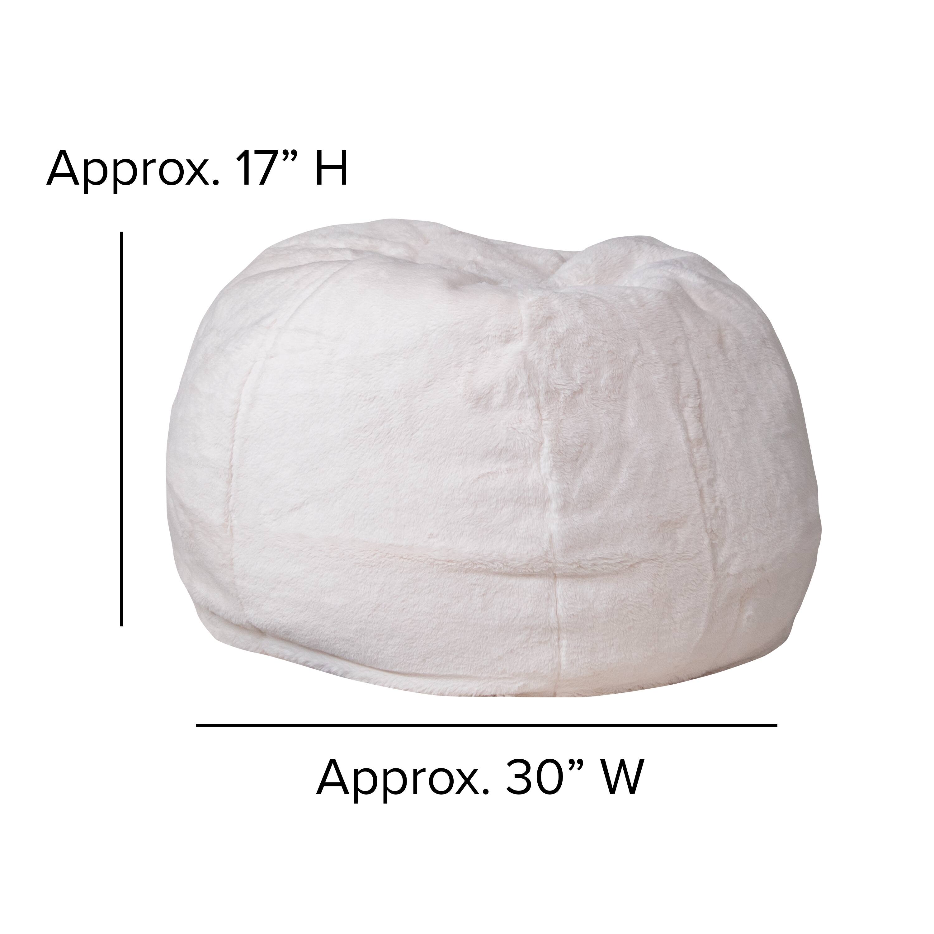 Alt View 13. Alamont Home - Small Bean Bag Chair for Kids and Teens - White Furry.