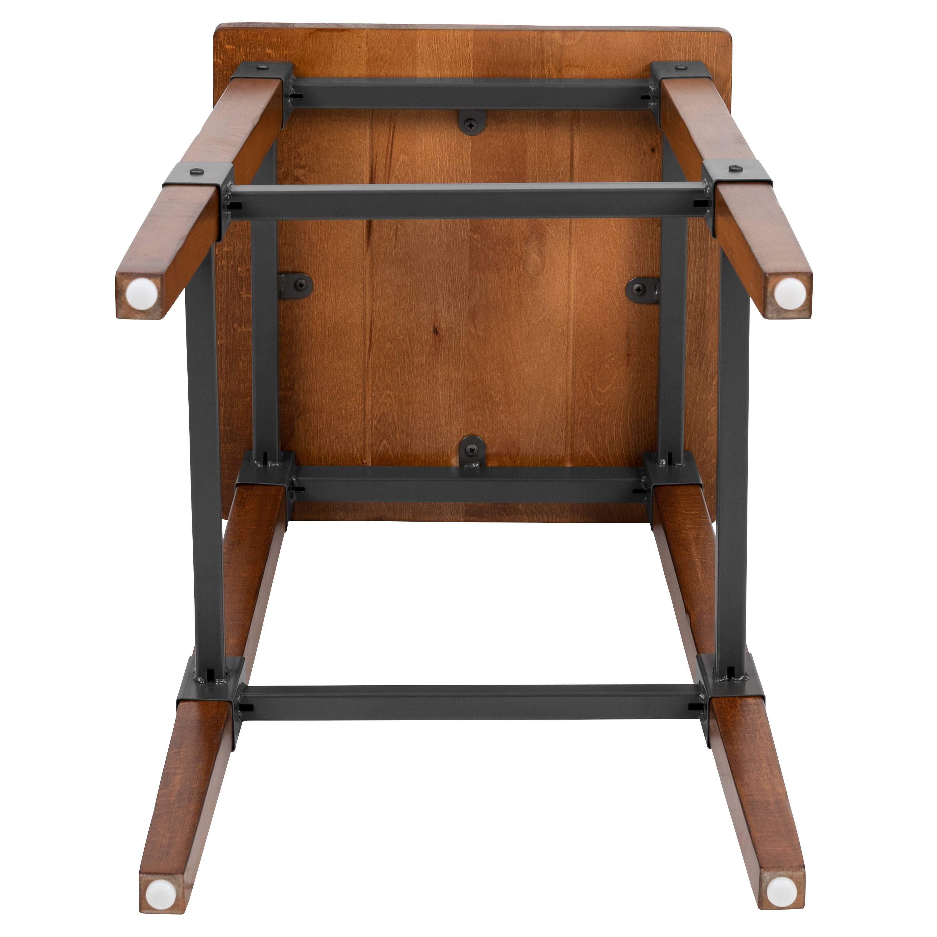 Alt View 7. Emma + Oliver - 2 Pack Commercial Grade Rustic Industrial Style Backless Wood Barstool - Walnut.