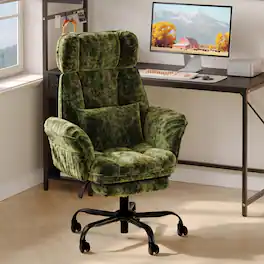 Bestier - Ergonomic Office Chair with Massage, Swivel Computer Chair with Headrest Lumbar Support, Vanity Chair for Home Office - Green