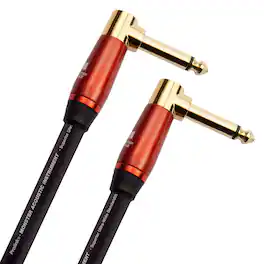 Monster - Prolink Acoustic Guitar Cable 8 in Right Angle to Right Angle Shielded Audio Patch Cable for Amp & Pedal - Black
