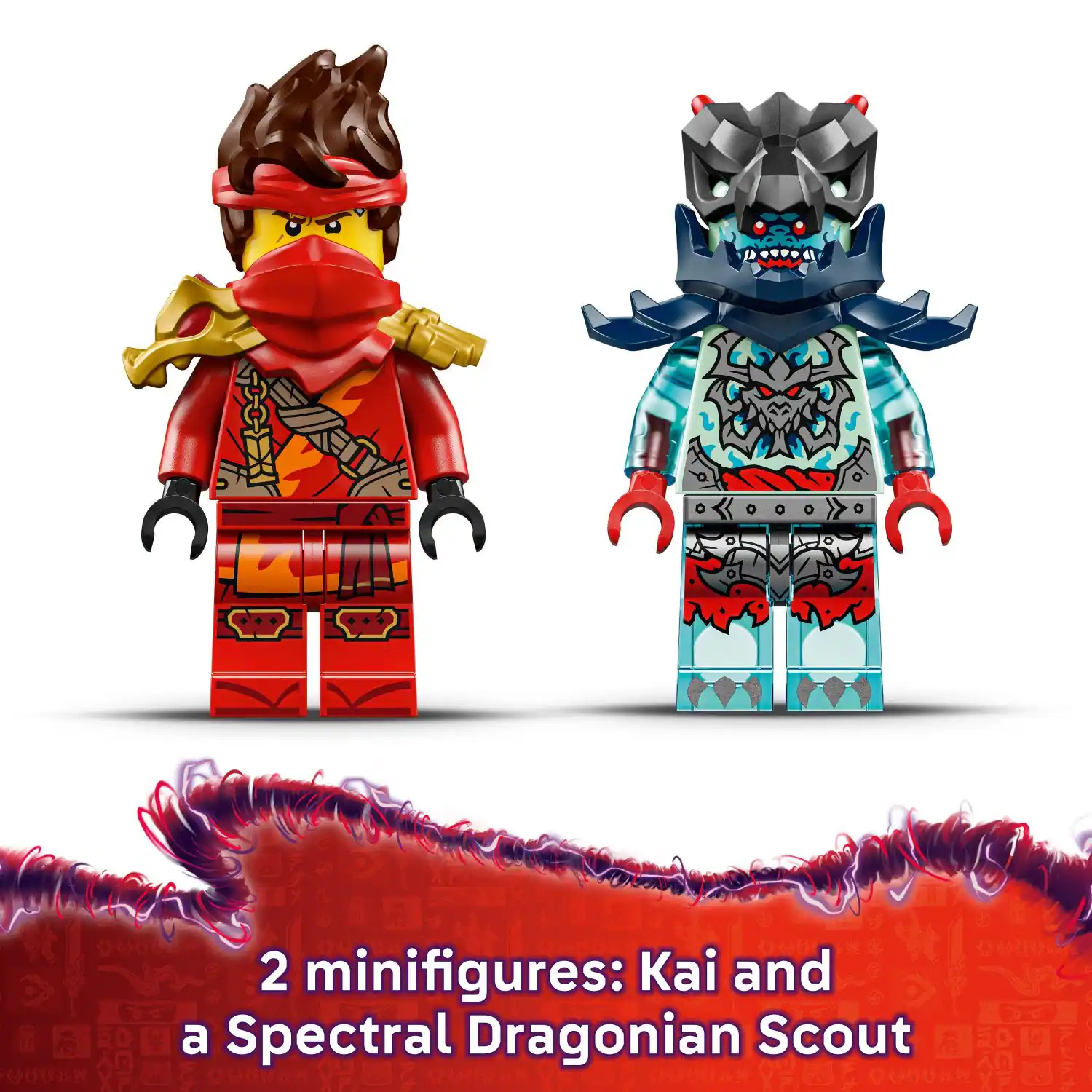 2 minifigures: Kai and a Spectral Dragonian Scout