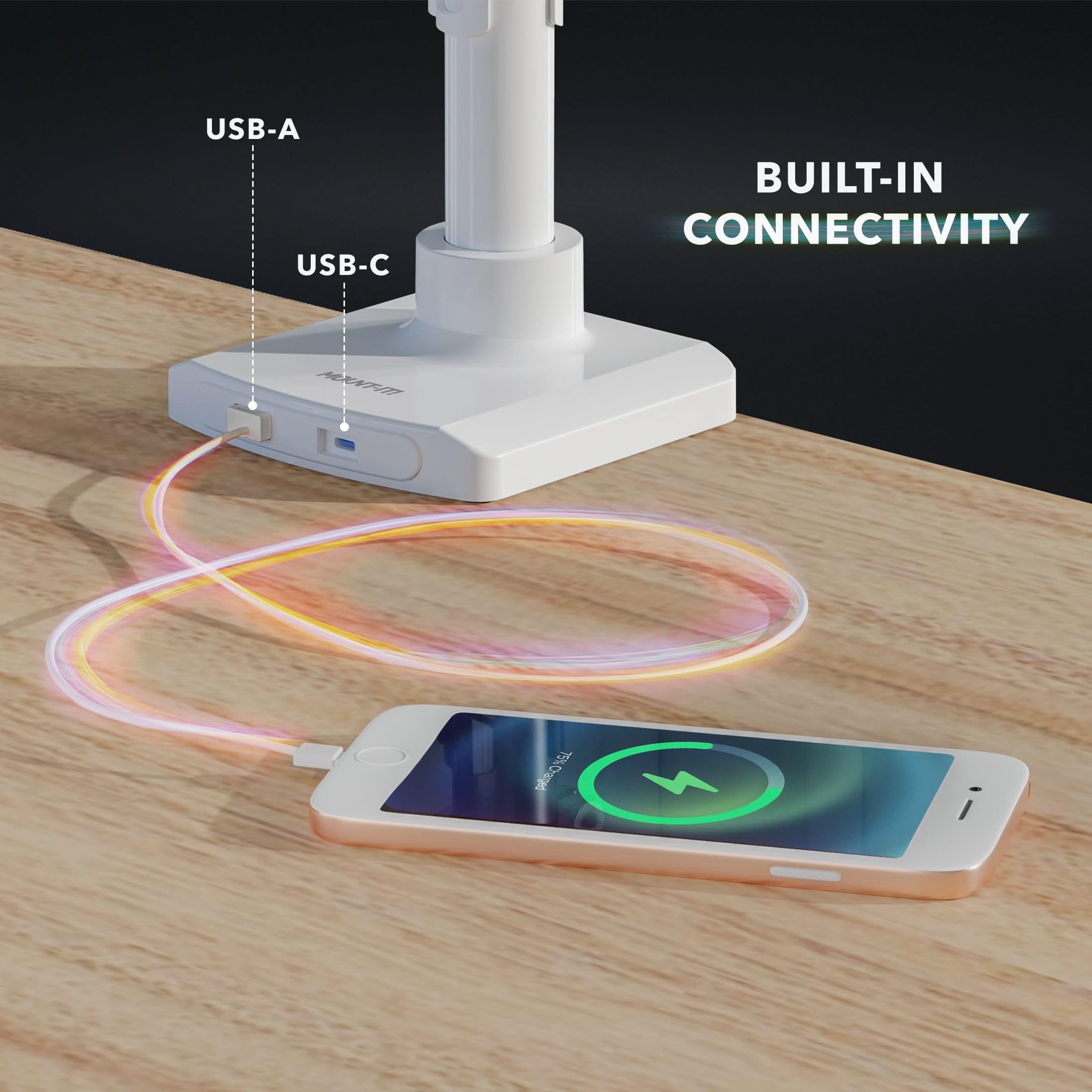 USB-A USB-C BUILT-IN CONNECTIVITY