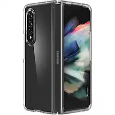 Front. SaharaCase - Hybrid-Flex Hard Shell Case for Samsung Galaxy Z Fold4 - Clear.