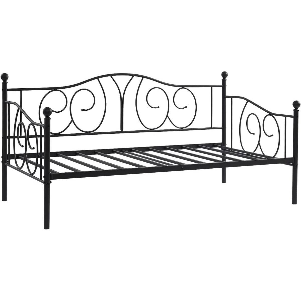 Back. Hivvago - Hivvago Twin size French Country Style Metal Day Bed Frame - Black.