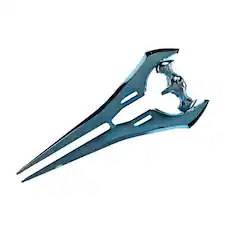Front. Disguise - HALO Chrome Energy Sword Costume Accessory - Blue.